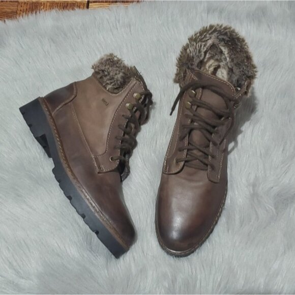 Rare Ultratex Banff Trail Soft Leather Lace up Hiking Boots with Fur lining - Picture 7 of 16